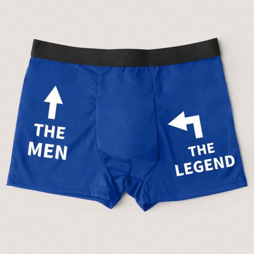 🪷  The Legend Men's Blue Boxer Briefs - Picture 3 of 5
